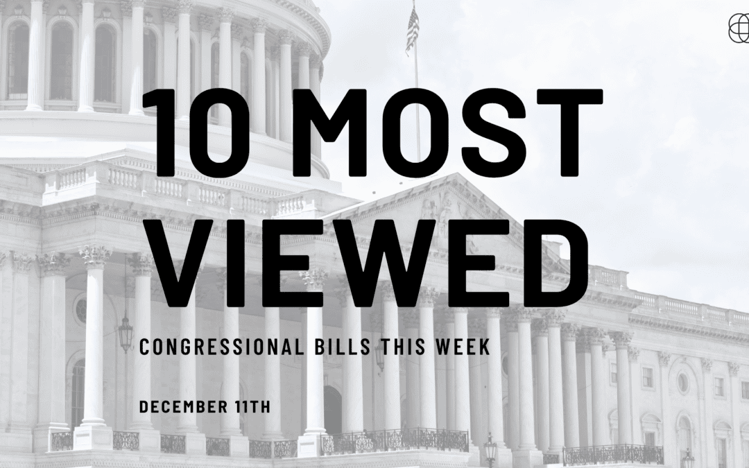 10 Important Congressional Bills This Week