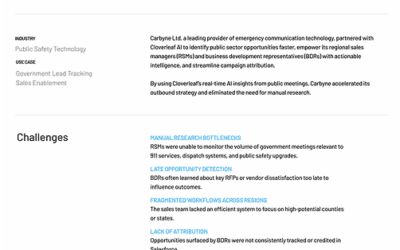 Carbyne Speeds Sales with Real-Time Government Insights